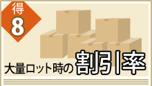 得8 大量ロット時の割引率